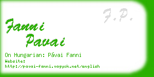 fanni pavai business card